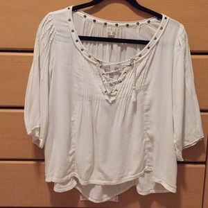 Hollister White Boho Top